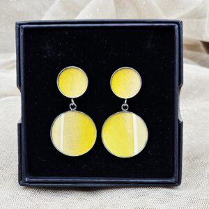 Boucles d'oreilles Grand modèle MARQUETERIE jaunes