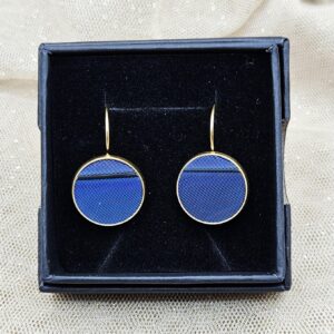 Boucles d'oreilles Dormeuses MARQUETERIE bleues