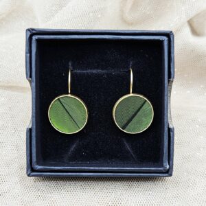 Boucles d'oreilles Dormeuses MARQUETERIE vertes