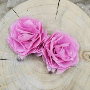 Boucles d'oreilles Fleurs ROSE TENDRE