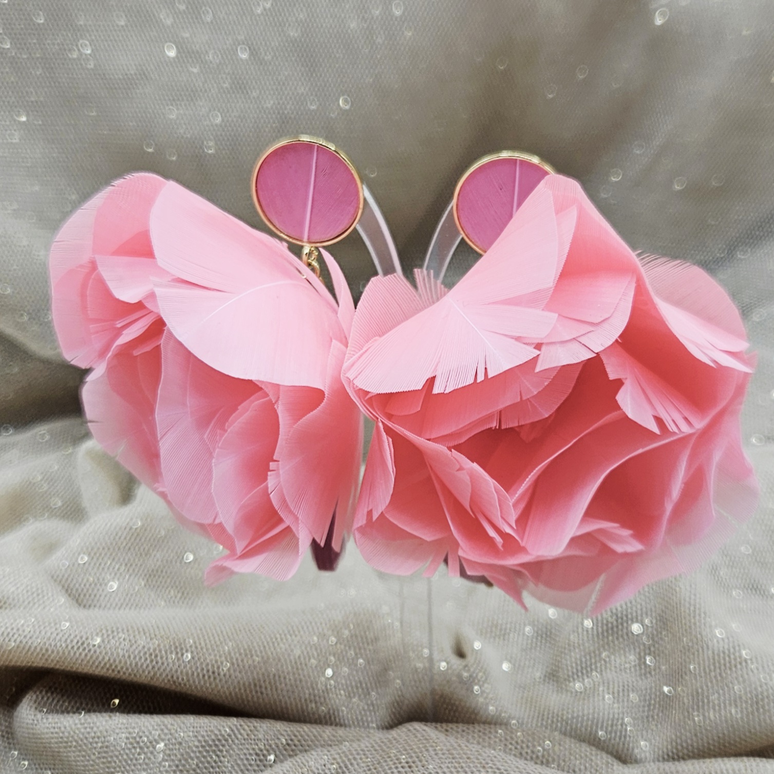 Boucles d'oreilles Fleurs CORAIL – Image 2