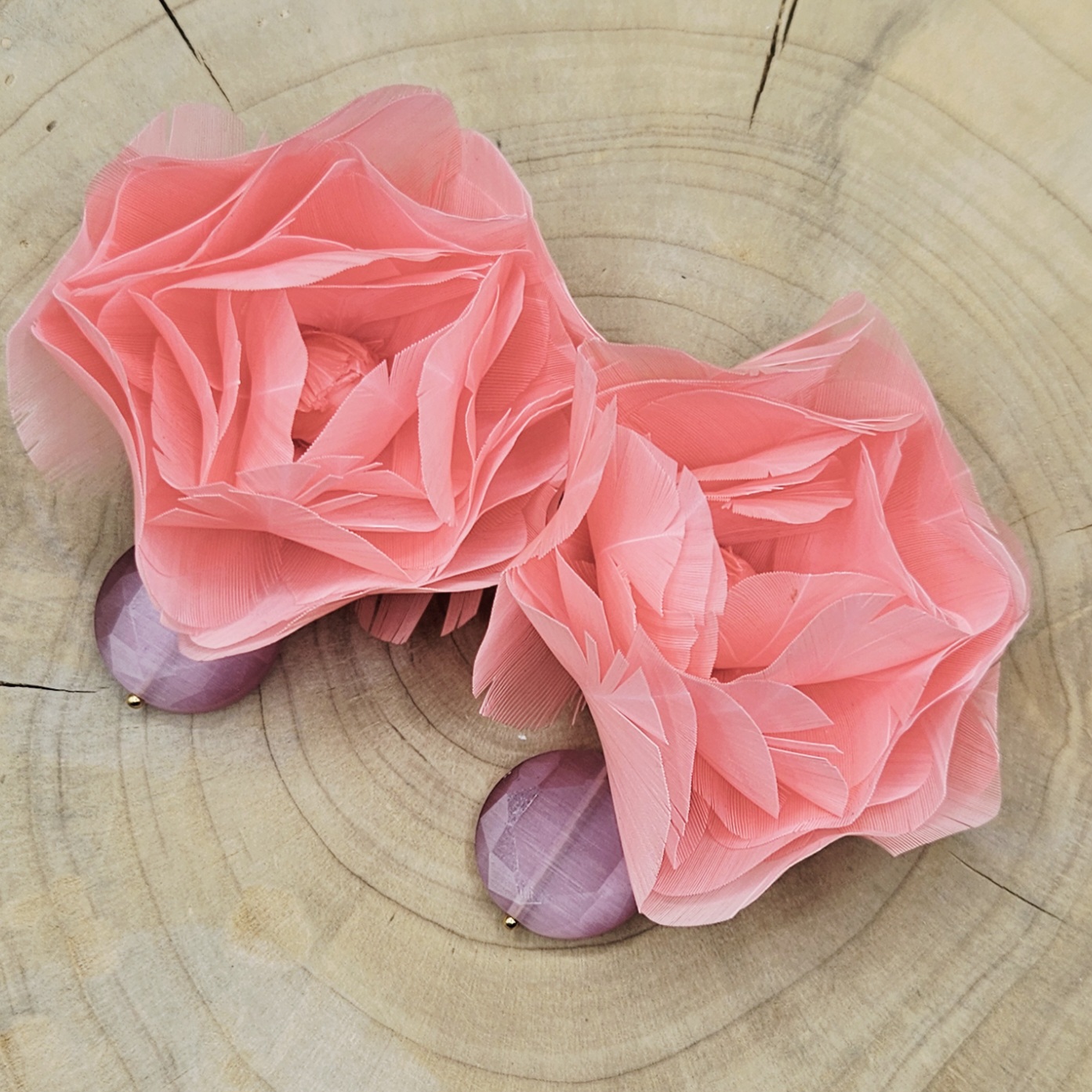 Boucles d'oreilles Fleurs CORAIL