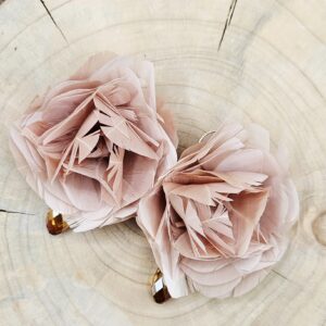 Boucles d'oreilles Fleurs VIEUX ROSE